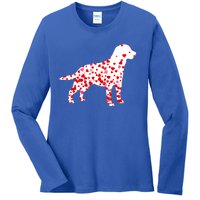 Labrador Retriever Heart Dog Valentine's Day Gift Ladies Long Sleeve Shirt