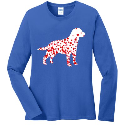 Labrador Retriever Heart Dog Valentine's Day Gift Ladies Long Sleeve Shirt