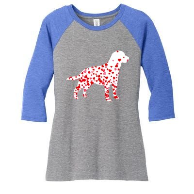 Labrador Retriever Heart Dog Valentine's Day Gift Women's Tri-Blend 3/4-Sleeve Raglan Shirt