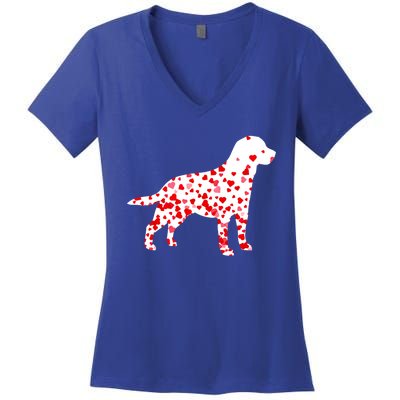 Labrador Retriever Heart Dog Valentine's Day Gift Women's V-Neck T-Shirt