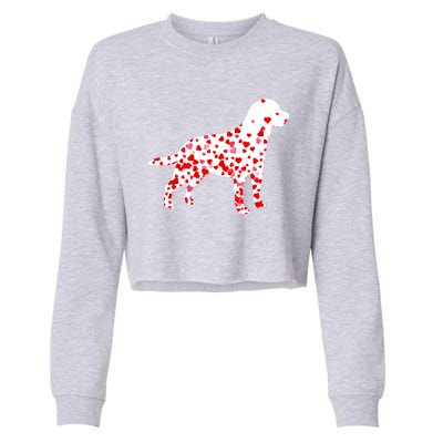 Labrador Retriever Heart Dog Valentine's Day Gift Cropped Pullover Crew