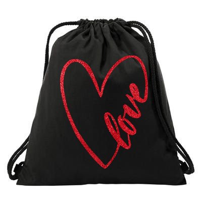 Love Romantic Heart Drawstring Bag