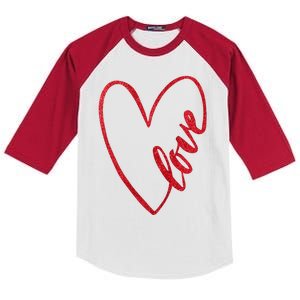 Love Romantic Heart Kids Colorblock Raglan Jersey