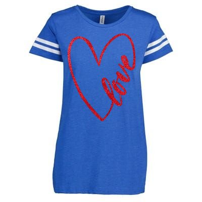 Love Romantic Heart Enza Ladies Jersey Football T-Shirt