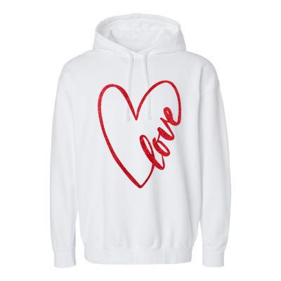 Love Romantic Heart Garment-Dyed Fleece Hoodie