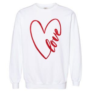 Love Romantic Heart Garment-Dyed Sweatshirt