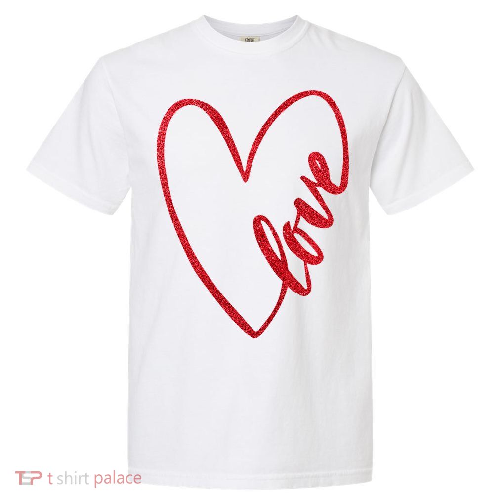 Love Romantic Heart Garment-Dyed Heavyweight T-Shirt