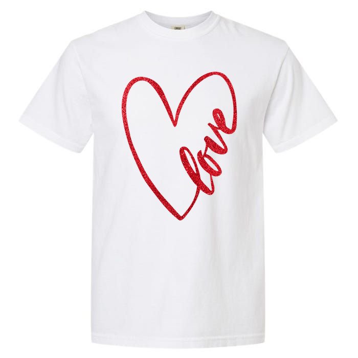 Love Romantic Heart Garment-Dyed Heavyweight T-Shirt