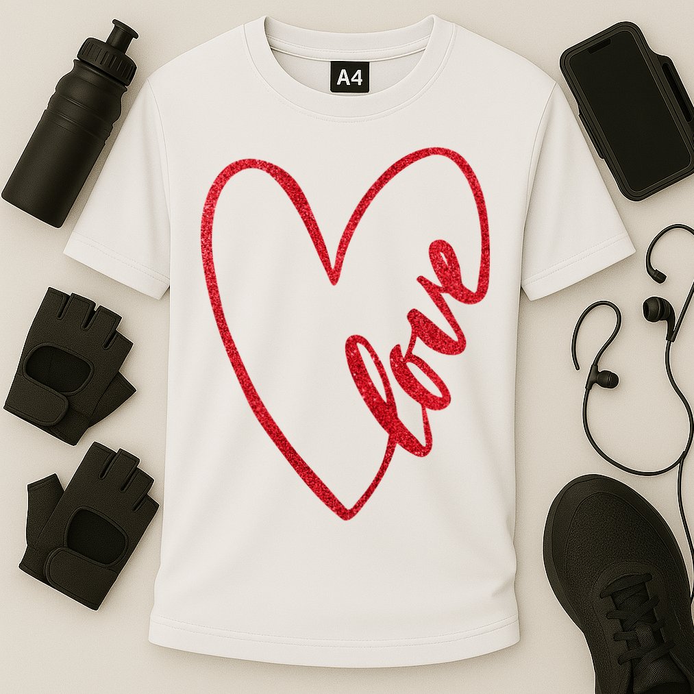 Love Romantic Heart Cooling Performance Crew T-Shirt