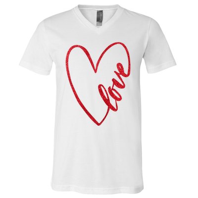 Love Romantic Heart V-Neck T-Shirt