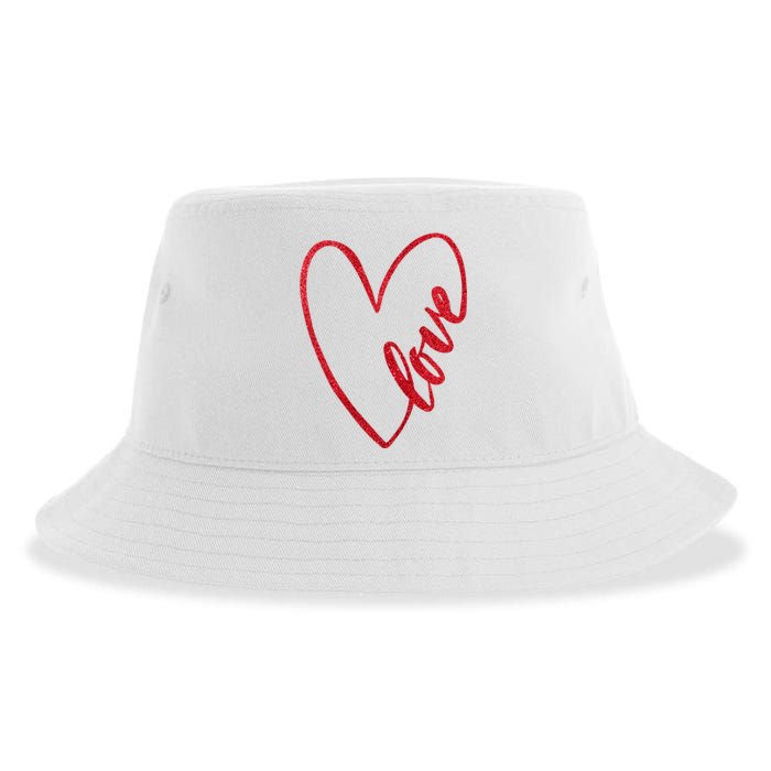 Love Romantic Heart Sustainable Bucket Hat