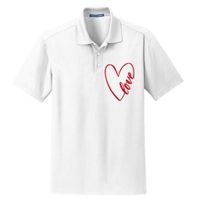 Love Romantic Heart Dry Zone Grid Polo