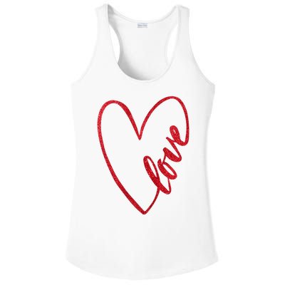 Love Romantic Heart Ladies PosiCharge Competitor Racerback Tank