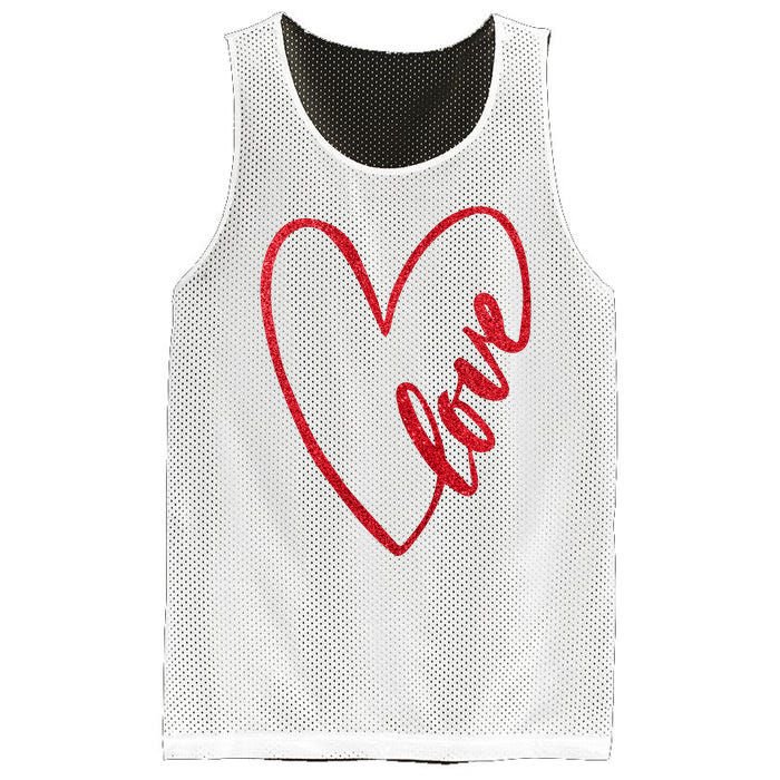 Love Romantic Heart Mesh Reversible Basketball Jersey Tank