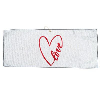 Love Romantic Heart Large Microfiber Waffle Golf Towel