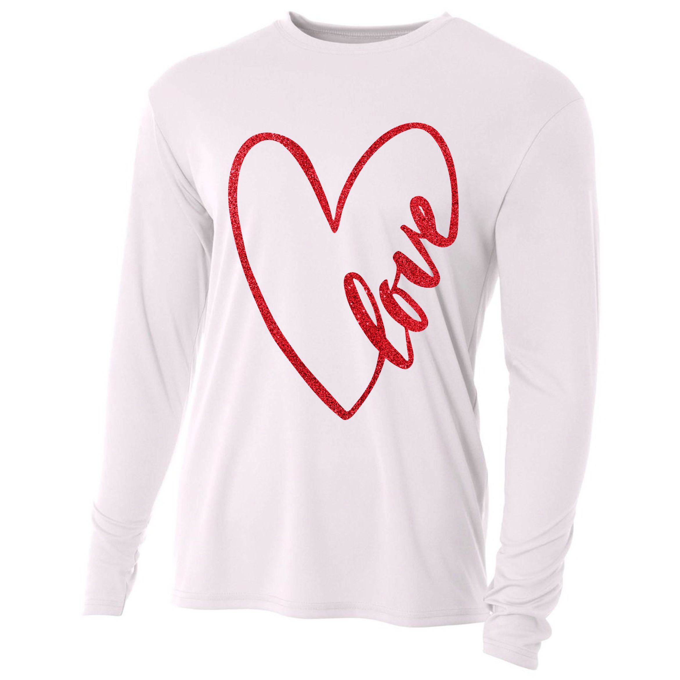 Love Romantic Heart Cooling Performance Long Sleeve Crew
