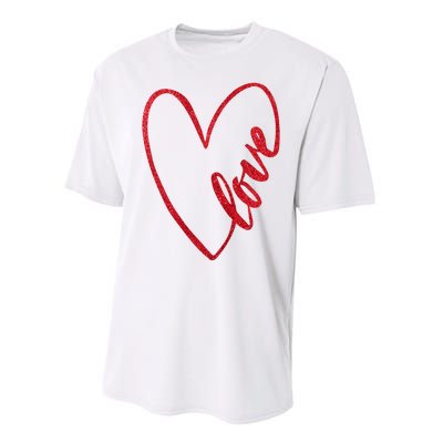 Love Romantic Heart Performance Sprint T-Shirt