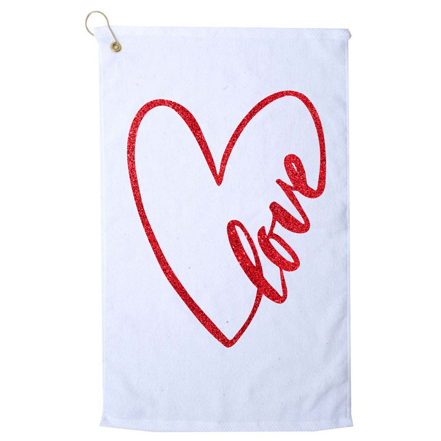 Love Romantic Heart Golf Towel