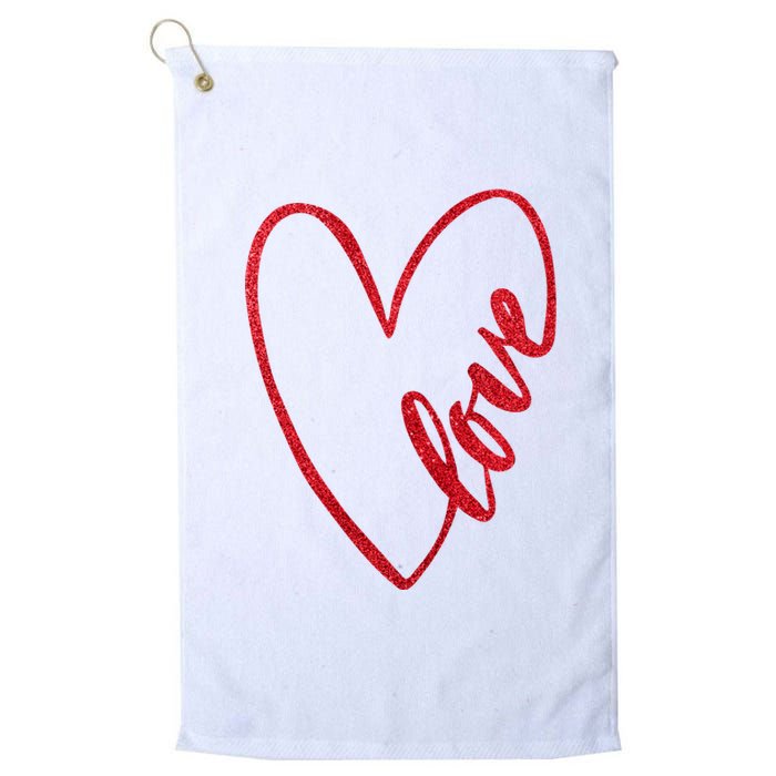 Love Romantic Heart Platinum Collection Golf Towel