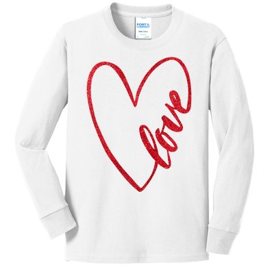 Love Romantic Heart Kids Long Sleeve Shirt