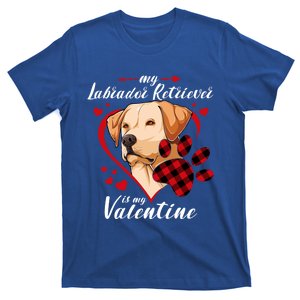 Labrador Retriever Is My Valentine Funny Dog Red Plaid Heart Cute Gift T-Shirt