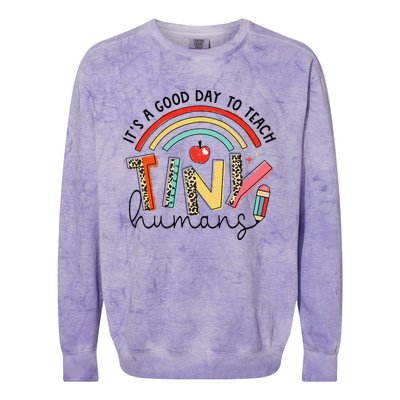 Leopard Rainbow Its A Good Day To Teach Tiny Humans Teacher Colorblast Crewneck Sweatshirt