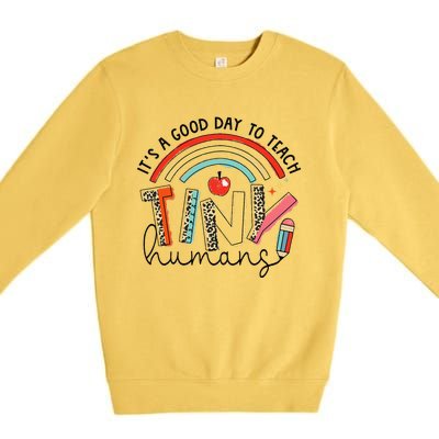 Leopard Rainbow Its A Good Day To Teach Tiny Humans Teacher Premium Crewneck Sweatshirt