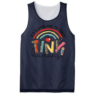 Leopard Rainbow Its A Good Day To Teach Tiny Humans Teacher Mesh Reversible Basketball Jersey Tank