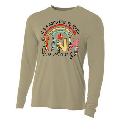 Leopard Rainbow Its A Good Day To Teach Tiny Humans Teacher Cooling Performance Long Sleeve Crew