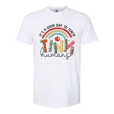 Leopard Rainbow Its A Good Day To Teach Tiny Humans Teacher Softstyle CVC T-Shirt