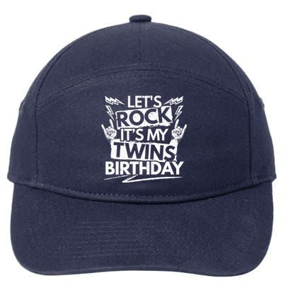 Lets Rock Its My Twins Birthdaytwin Dad And Twin Mom Funny Gift 7-Panel Snapback Hat