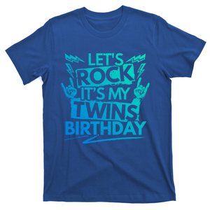 Lets Rock Its My Twins Birthdaytwin Dad And Twin Mom Gift T-Shirt