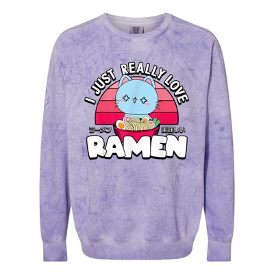 Love Ramen Japanese Gift Anime Shirt Girls Manga Kawaii Cat Colorblast Crewneck Sweatshirt