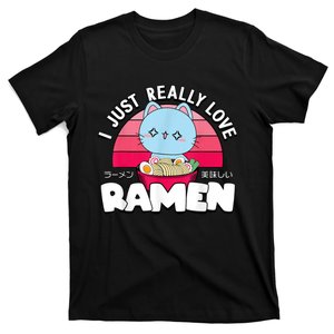 Love Ramen Japanese Gift Anime Shirt Girls Manga Kawaii Cat T-Shirt