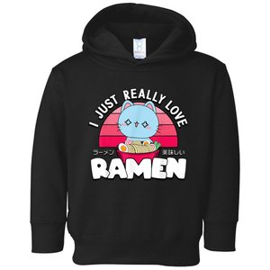 Love Ramen Japanese Gift Anime Shirt Girls Manga Kawaii Cat Toddler Hoodie