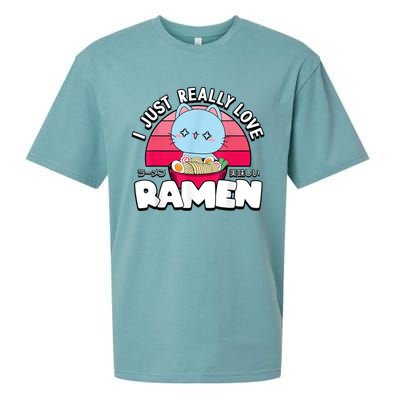 Love Ramen Japanese Gift Anime Shirt Girls Manga Kawaii Cat Sueded Cloud Jersey T-Shirt