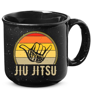 Let's Roll Jiu Jitsu Hand Vintage Sunset Funny Martial Arts 15oz Campfire Ceramic Mug