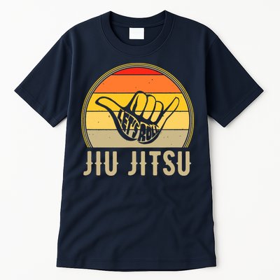 Let's Roll Jiu Jitsu Hand Vintage Sunset Funny Martial Arts Tall T-Shirt