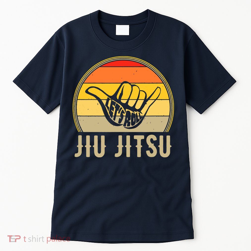 Let's Roll Jiu Jitsu Hand Vintage Sunset Funny Martial Arts Tall T-Shirt