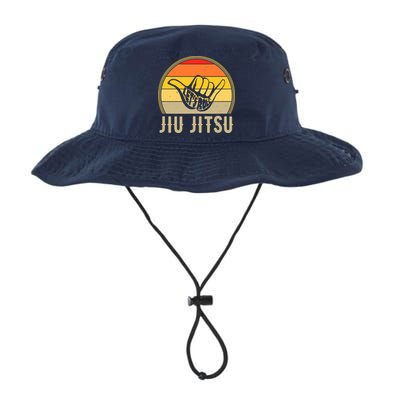 Let's Roll Jiu Jitsu Hand Vintage Sunset Funny Martial Arts Bucket Hat