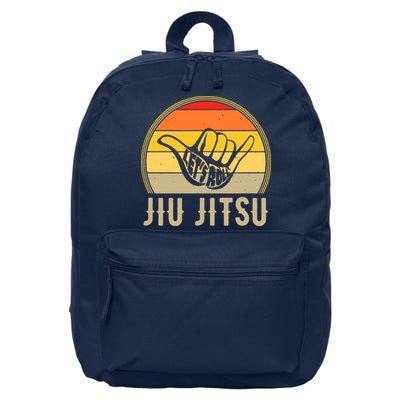 Let's Roll Jiu Jitsu Hand Vintage Sunset Funny Martial Arts 16 in Basic Backpack