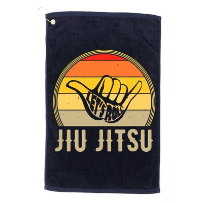 Let's Roll Jiu Jitsu Hand Vintage Sunset Funny Martial Arts Golf Towel