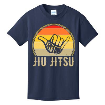Let's Roll Jiu Jitsu Hand Vintage Sunset Funny Martial Arts Kids T-Shirt
