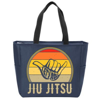 Let's Roll Jiu Jitsu Hand Vintage Sunset Funny Martial Arts Zip Tote Bag