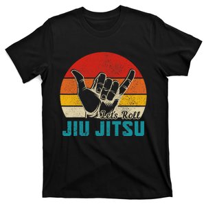 Let's Roll Jiu Jitsu MMA Retro Sunset Funny BJJ Fighter T-Shirt