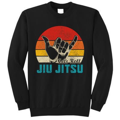 Let's Roll Jiu Jitsu MMA Retro Sunset Funny BJJ Fighter Tall Sweatshirt