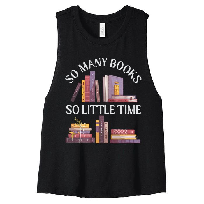 Love Reading Just One More Chapter I Love All The Books Women's Racerback Cropped Tank