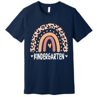 Leopard Rainbow Kindergarten Teacher Back to School Retro Premium T-Shirt