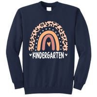 Leopard Rainbow Kindergarten Teacher Back to School Retro Tall Sweatshirt