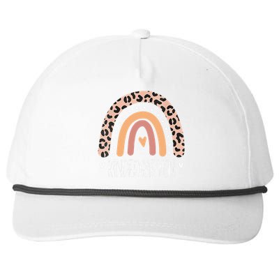 Leopard Rainbow Kindergarten Teacher First Day Of School Snapback Five-Panel Rope Hat